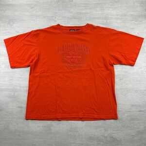 Vintage Harley Davidson Shirt Size XXL Orange Biker Logo Motorcycle
